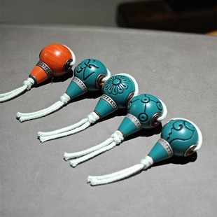 20MM西藏老料器佛头赛璐璐分体大三通文玩配饰佛珠手串手持配件