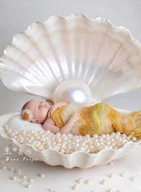 线材好！新生儿满月婴儿宝宝拍照美人鱼尾巴手织衣服Mermaid清仓