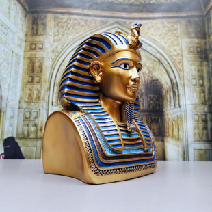 埃及人物法老头像雕塑工艺品博物馆家居玄关装 饰酒柜图坦卡蒙摆件
