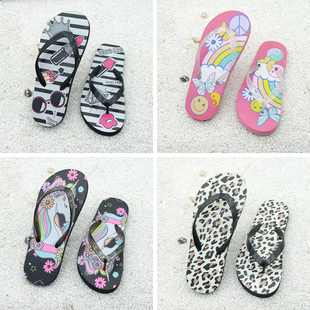 夏季外贸新女中童人字拖鞋防滑卡通居家外穿沙滩日常夹脚拖鞋男童