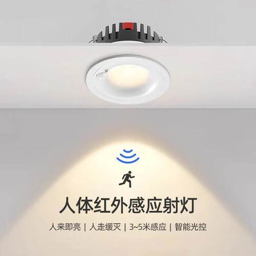 嵌入式感应筒灯人体光控雷