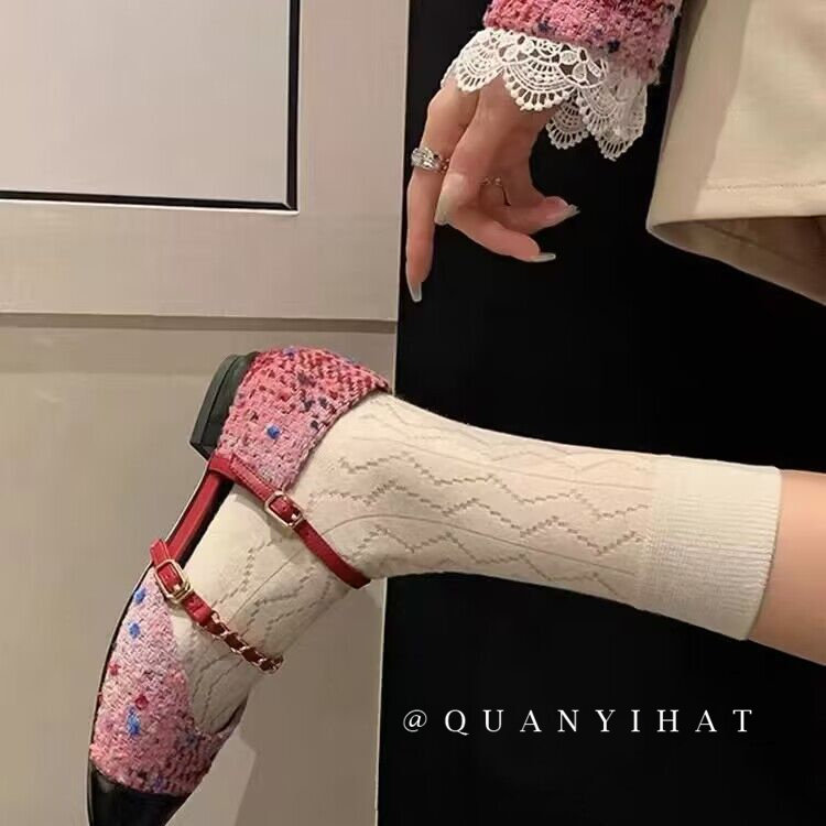 袜子女超薄镂空日系洛丽塔蕾丝花边波浪纹韩版网袜韩国甜美中筒袜