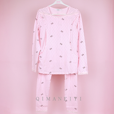 春秋纯棉月子服孕妇秋衣秋裤宜栖