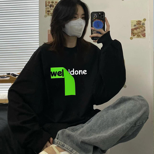 T恤男女秋冬 WE11DONE TRACK潮牌美式 宽松WELLDONE重磅打底衫 长袖