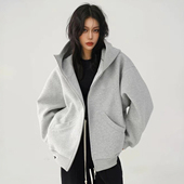 PLAY BOBONUS小众美式 重磅纯色宽松潮牌休闲连帽卫衣情侣男女春秋