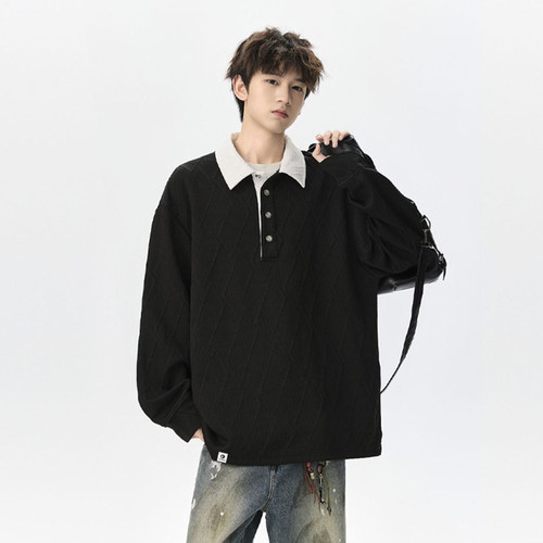 PLAY BOBONUS勃勃猴小众美式潮牌重磅宽松polo卫衣情侣男女款秋冬