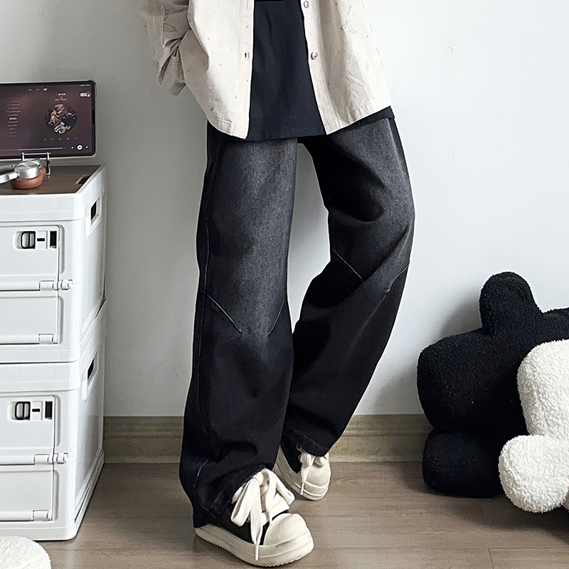 腾讯视频DOKI斗罗大陆美式小众潮牌宽松复古弹力牛仔裤男女春秋