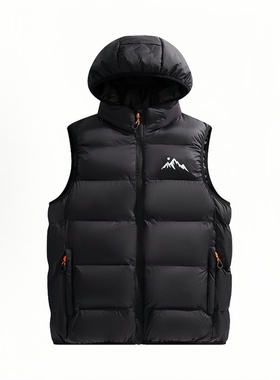 中国航天小众潮牌户外山系宽松拉链无袖连帽棉马甲外套秋冬男女款