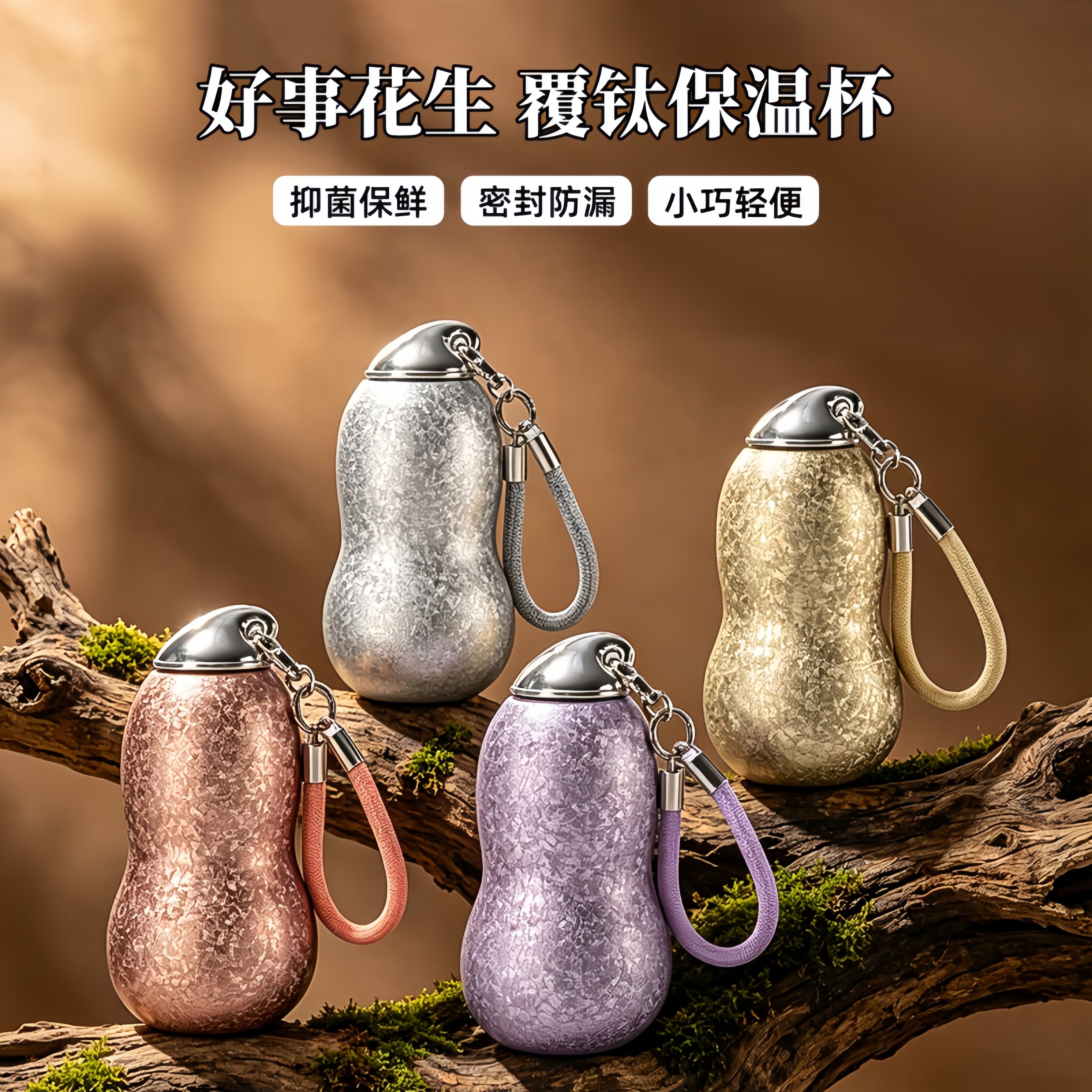 高端福禄花生覆钛保温杯抗菌抑菌