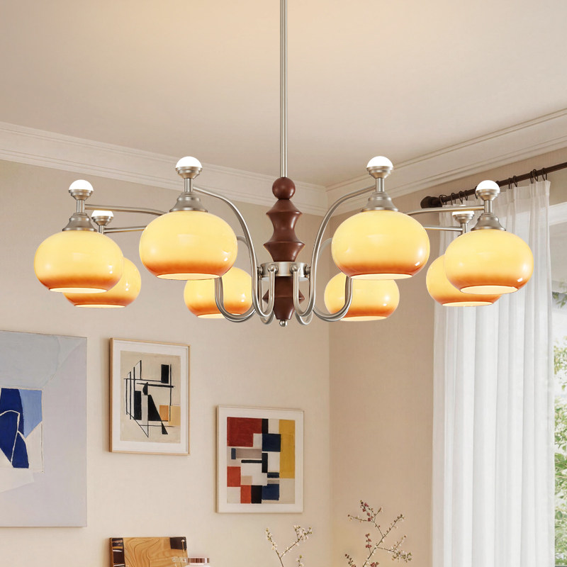 欧登美式复古客厅吊灯简约古铜色铁艺大厅餐厅主灯中古风卧室灯具