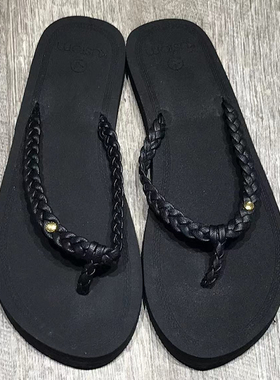 现货KUSTOM2025夏季新款休闲百搭凉拖鞋女士 简约时尚户外人字拖