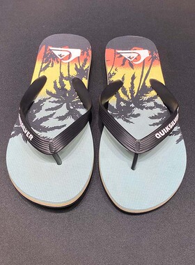 现货Quiksilver2026新款夏季男士橡胶潮牌人字拖冲浪休闲外穿凉拖