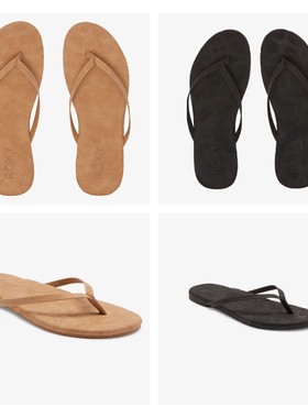 现货ROXY2025夏季新款舒适凉拖鞋女士简约时尚百搭平跟人字拖