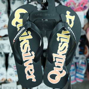 现货Quiksilver2024新款夏季男童橡胶潮牌凉拖冲浪时尚软底人字拖
