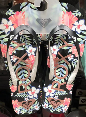 现货ROXY2025夏季新款黑色带子泡沫凉拖鞋女简约时尚百搭仙女风人