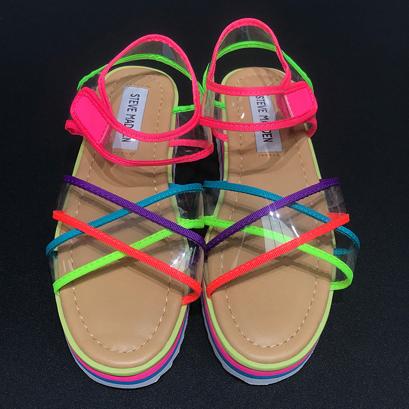 现货STEVE MADDEN2025新款夏季女童厚底凉鞋休闲舒适透气防滑防臭