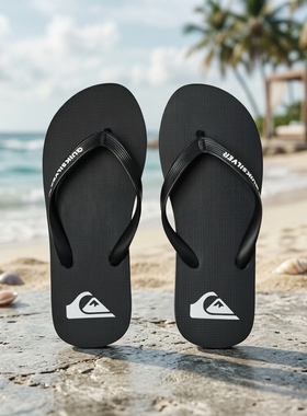 Quiksilver2026新款夏季橡胶亲子款男拖家用潮牌时尚防滑人字拖