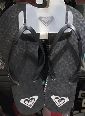 现货ROXY2025夏季新款防滑黑色凉拖鞋女简约时尚百搭仙女风人字拖