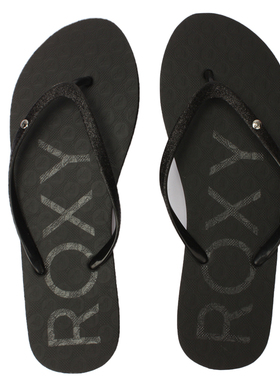 现货ROXY2025夏季新款黑色凉拖鞋亲子简约时尚百搭仙女风人字拖