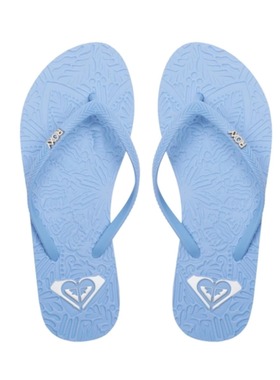 Roxy 人字拖女 夏季浅蓝色印花夹脚拖鞋 舒适外穿沙滩休闲凉拖