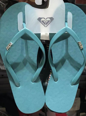 ROXY现货2025女士夏季新款平跟夹脚趾绿色舒服简约时尚沙滩人字拖