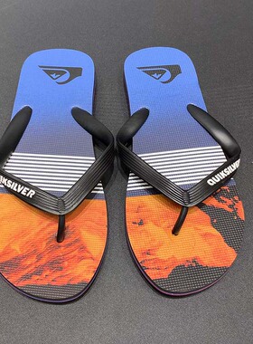 现货Quiksilver2025新款夏季男士橡胶潮牌人字拖冲浪休闲外穿凉拖