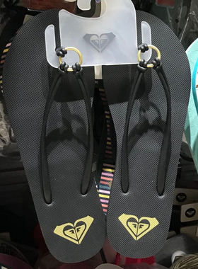 现货ROXY2025夏季新款防滑黑色凉拖鞋女简约时尚百搭仙女风人字拖