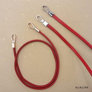 红色牛皮包带 8mm宽植鞣革包包肩带替换带子手提菜篮包手拎包扁带
