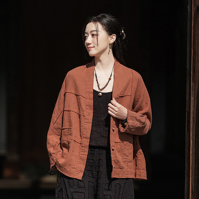 棉麻新中式国风外套盘扣禅意开衫