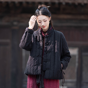 新中式棉服女冬2025新款复古中国风棉袄短款棉衣禅意加厚夹棉外套