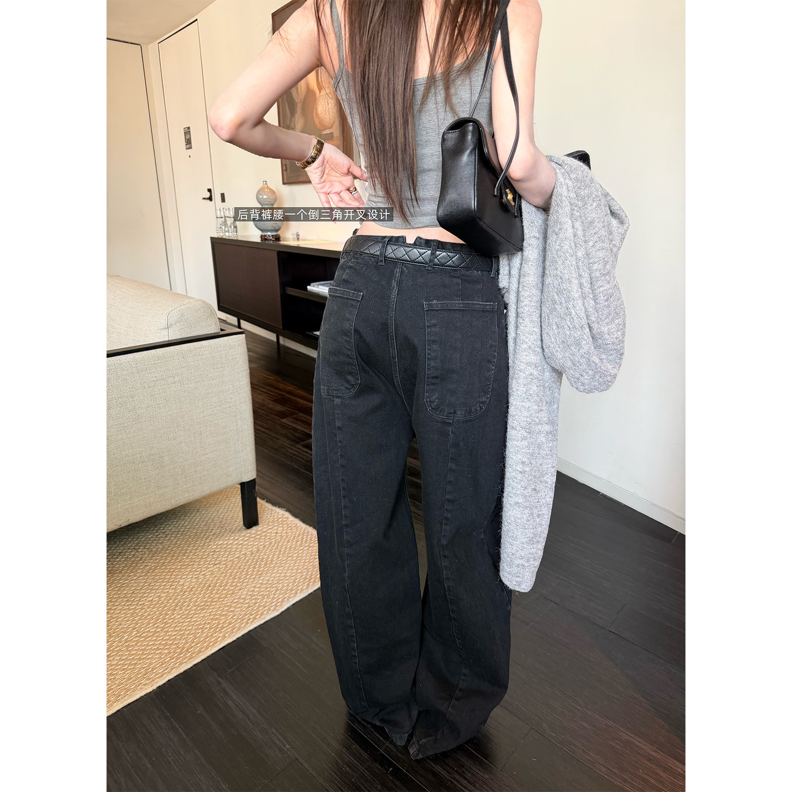 superniniyy冷萃冰美&私服百搭重工开叉设计拼接好版型牛仔裤长裤