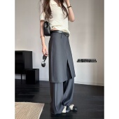 裤 superniniyy 时髦艺术生&腔调感重工设计感屁帘中裙假两件西装