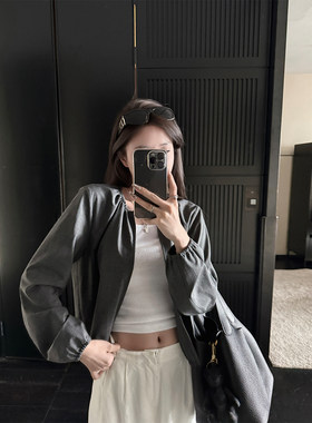 superniniyy 冷调松紧元素调性显瘦休闲长袖西装外套上衣小开衫女
