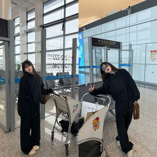 superniniyy重工水洗卫衣套装