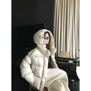 superniniyy 团团&新国标95白鸭绒大朵绒高品连帽泡芙羽绒服外套