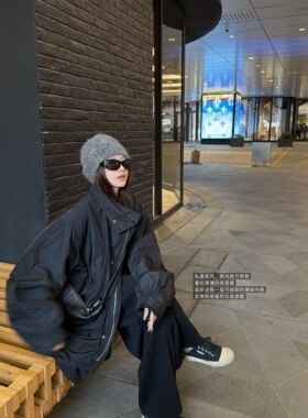 superniniyy 私服重工多功能帅气百搭黑色风衣外套可脱卸保暖内胆