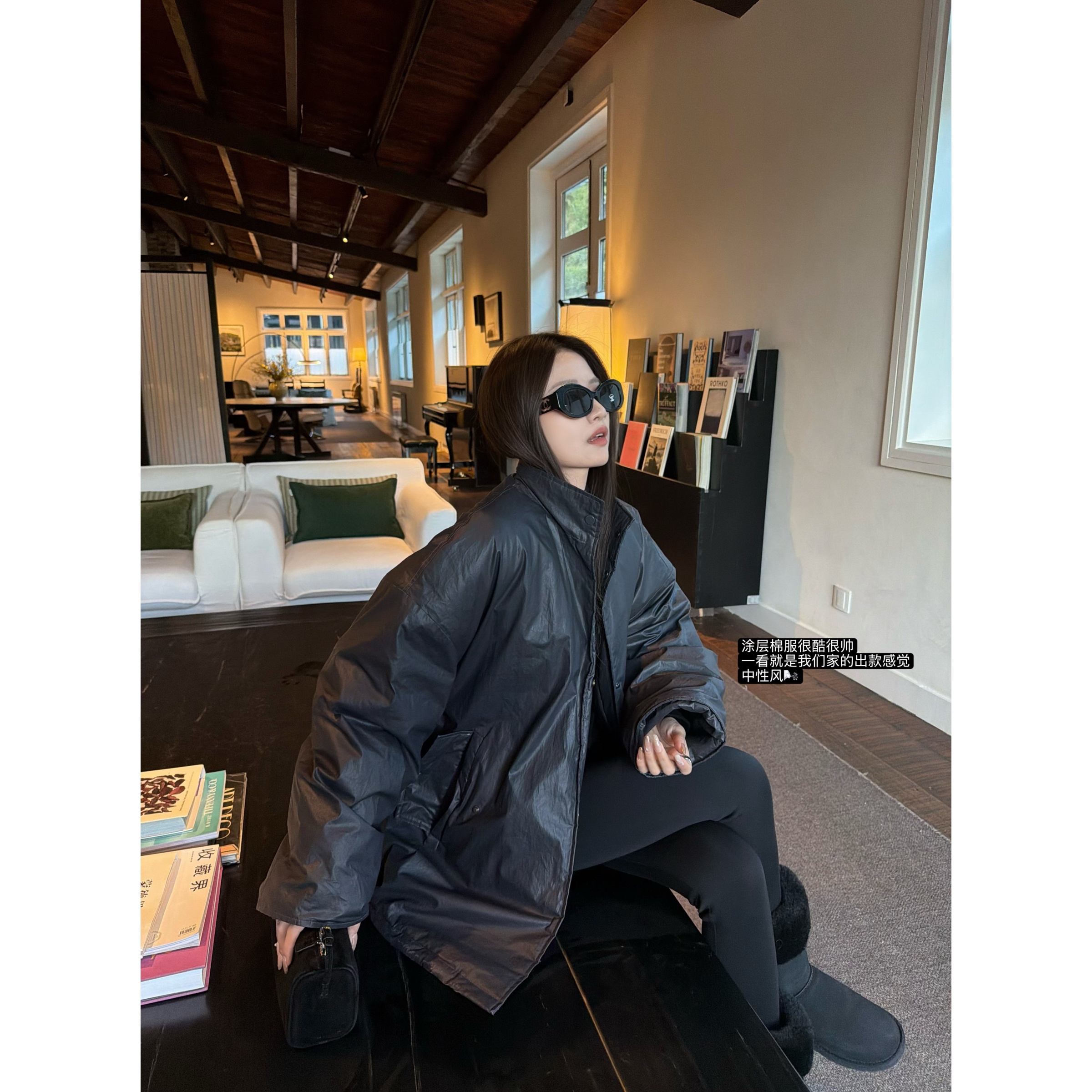 superniniyy 黑客&特殊涂层工艺中性工装风酷感宽松大棉服外套女