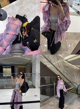 superniniyy 甜酪&店主推荐超jue配色泡泡棉格子衬衫防晒外套女夏