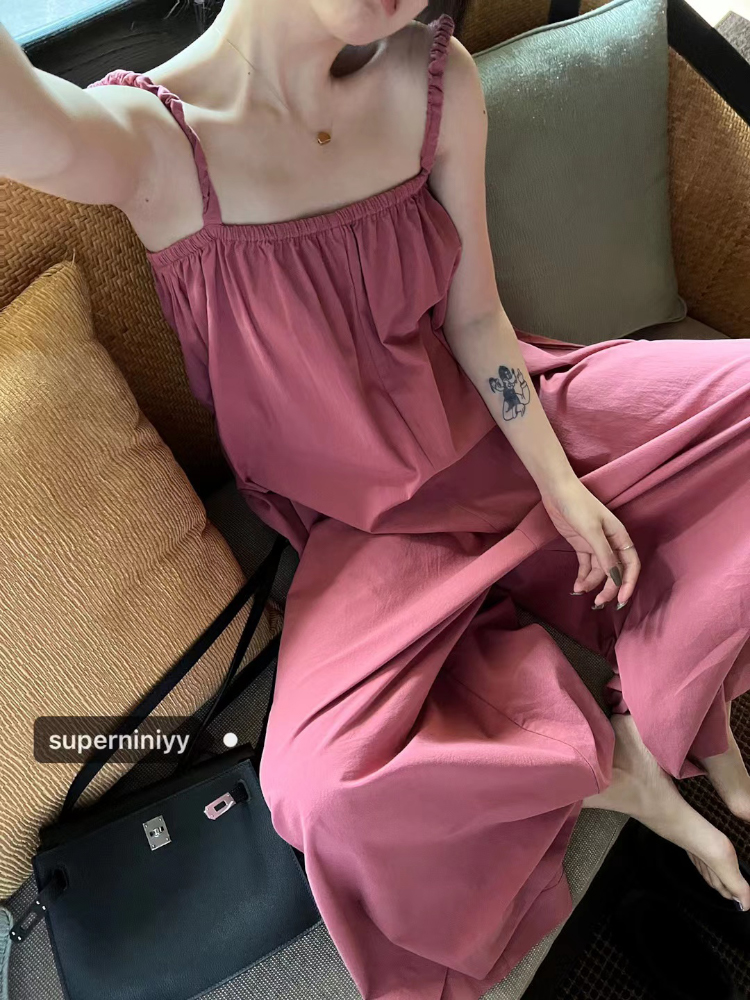 superniniyy宽松连体裤度假风