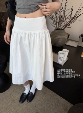 '松弛感芭蕾裙'淡淡素素松弛感加宽腰封气质蓬蓬大裙摆中裙半身裙