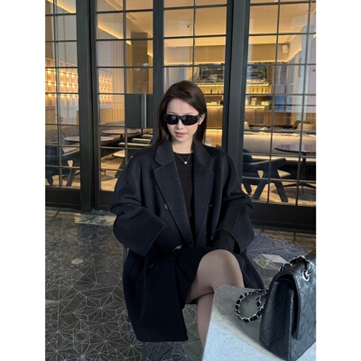 superniniyy 北岛日记&私服系绵羊毛山羊绒全手工双面尼大衣外套