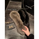 superniniyy 夹子固定 真毛狐裘&蓬松狐狸毛护颈围巾皮草围脖领子