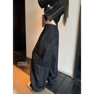 superniniyy 原牛私服牛仔&腔调时髦感挺括感弯刀阔腿长裤牛仔裤