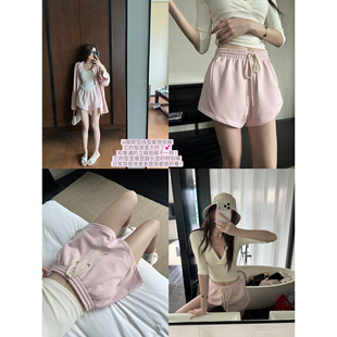 superniniyy 蜜桃短裤&私服款圆弧曲线型显瘦显比例抽绳短裤卫裤