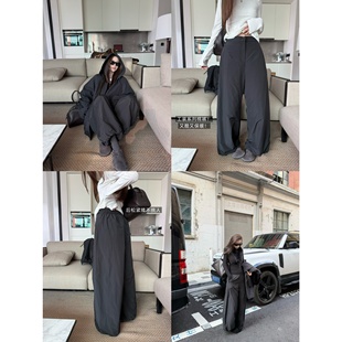 superniniyy 工装棉裤私服裤脚花苞酷酷工装风棉裤阔腿裤长裤女冬