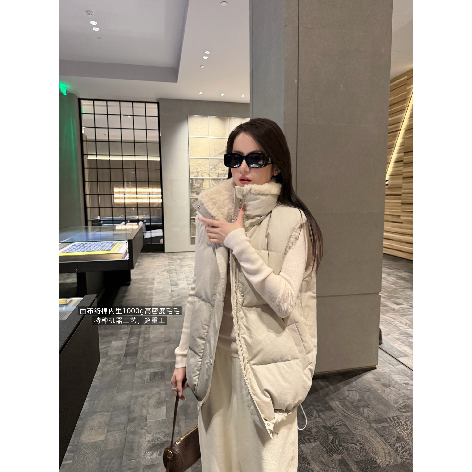 superniniyy 绗棉内里1000g超绵密毛毛重工加厚保暖立领棉服马甲