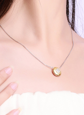 项链S925纯银镀18K金托帕石拉丝