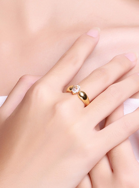 镀18K金指环西子美美S925银百搭