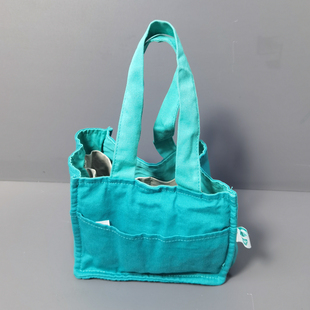 外贸日单小号便携双层帆布手拎包纯色手提迷你小包包环保袋奶茶袋