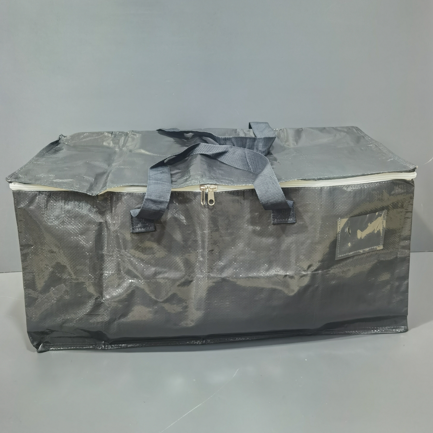 外贸原单超大号纯色防水编织手提拉链包环保袋被子收纳袋搬家袋